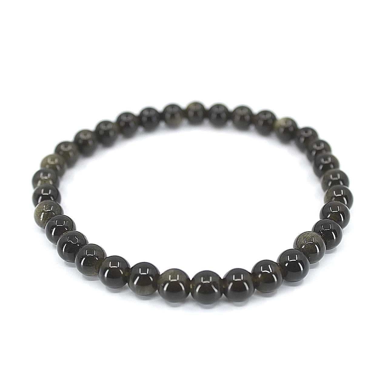 Bracelet Obsidienne Dorée