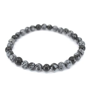 Bracelet Obsidienne Flocon de Neige