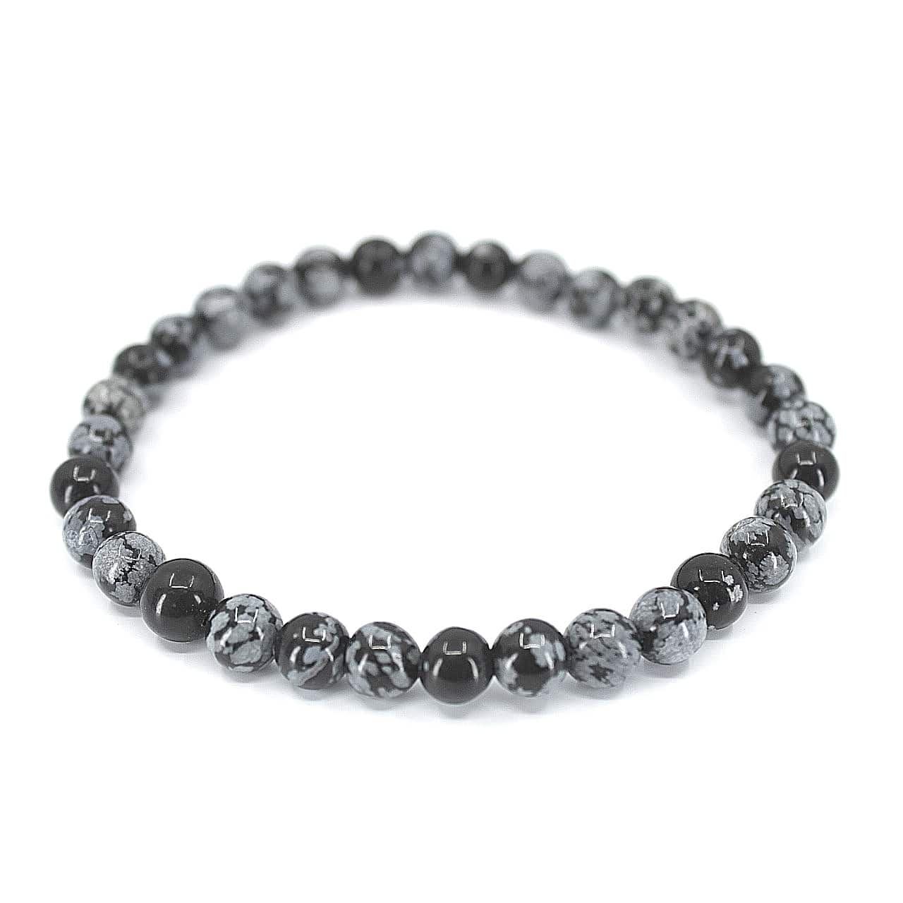 Bracelet Obsidienne Flocon de Neige