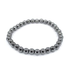Bracelet en Hématite à perles rondes de 6 mm
