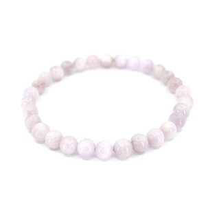Bracelet en Kunzite à perles rondes de 6 mm, qualité A