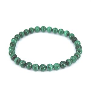 Bracelet Malachite claire en perles de 6 mm aux bandes vertes, qualité AA