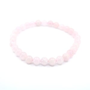 Bracelet Quartz Rose en perles roses de 6 mm