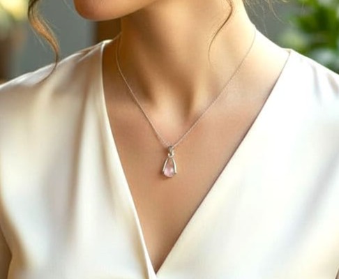 Collier Création Quartz Rose – Image 4