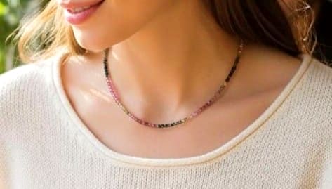 Collier facetté Tourmaline Multicolore