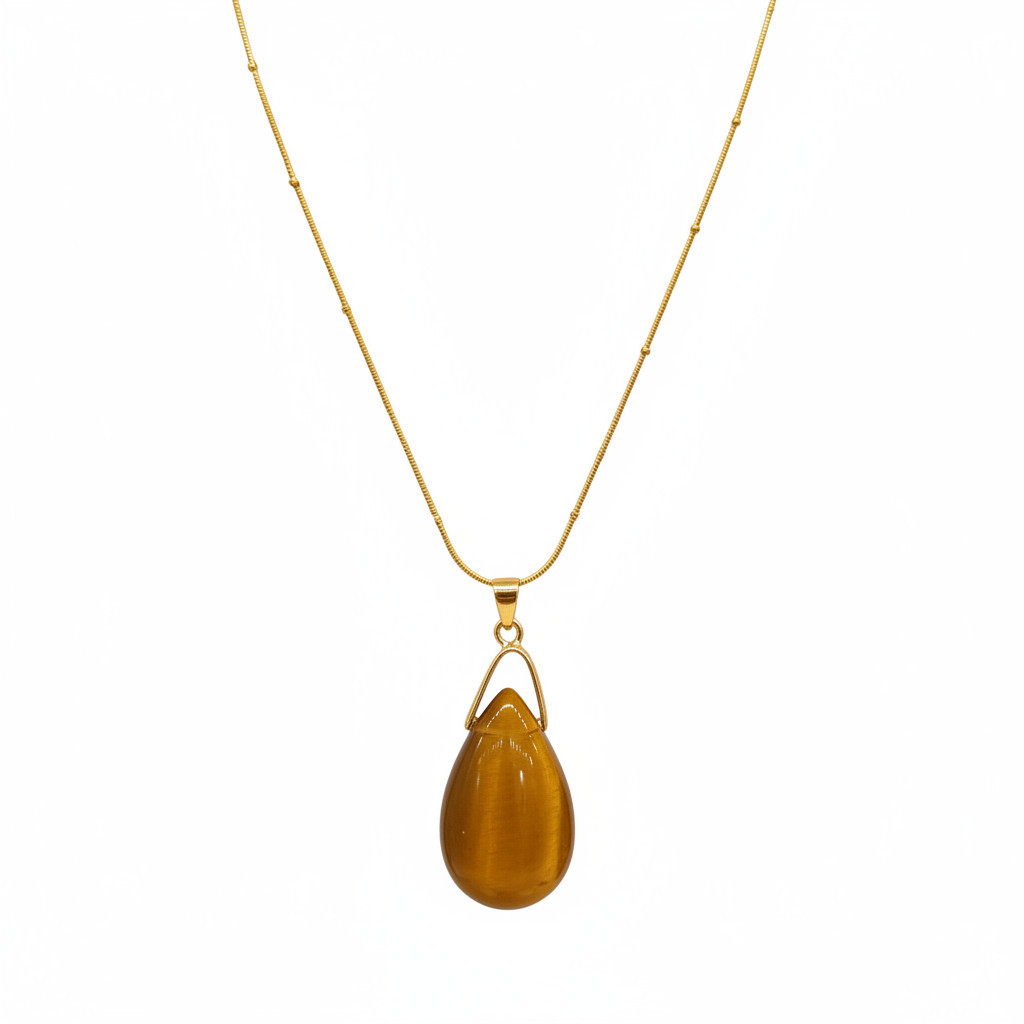 Collier Goutte Œil de Tigre – Image 2