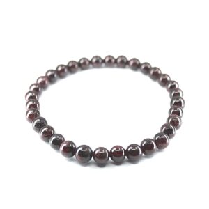 Bracelet en Grenat Rouge à perles rondes de 6 mm