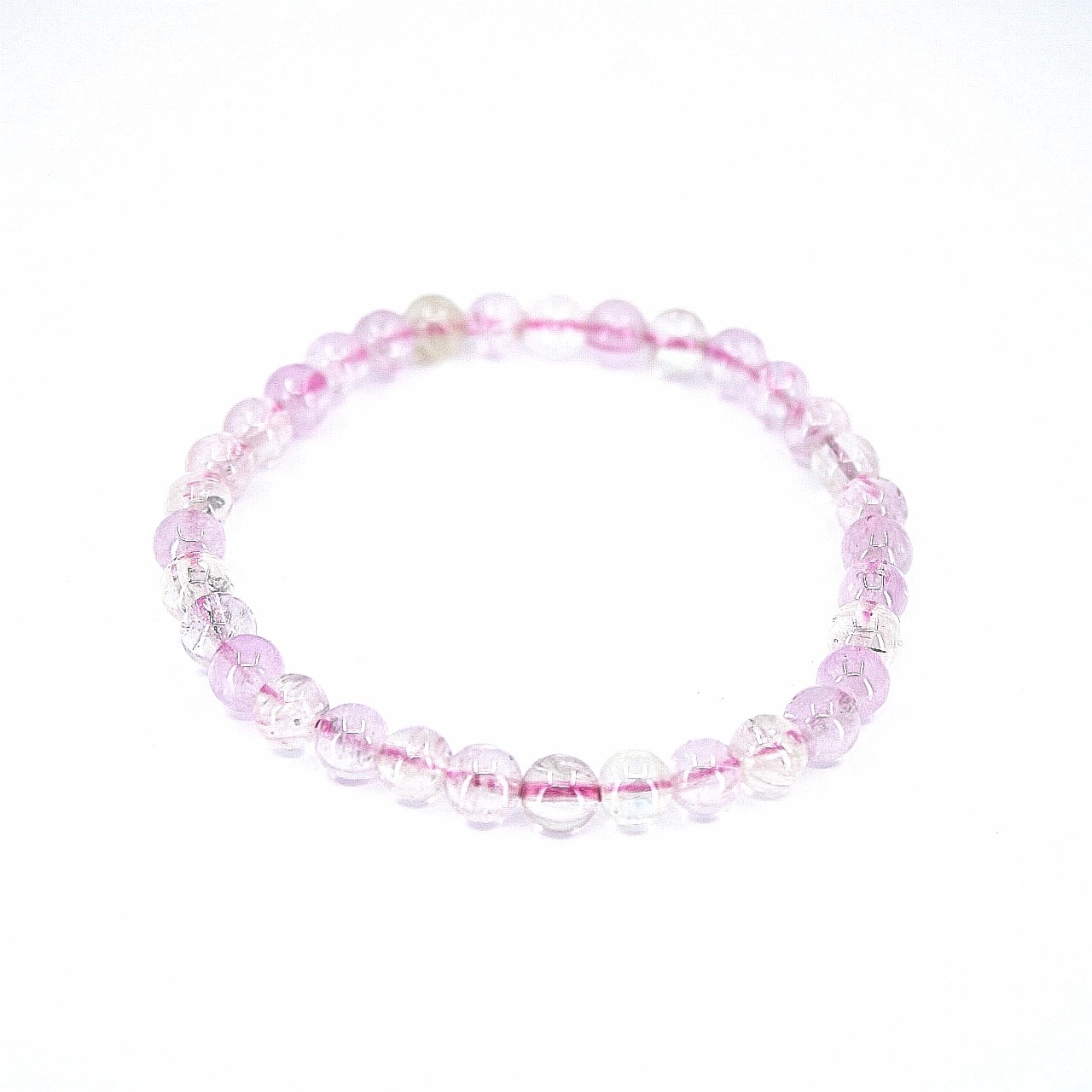 Bracelet en Kunzite à perles rondes de 6 mm, qualité AAA