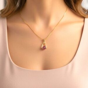 Collier création lépidolite
