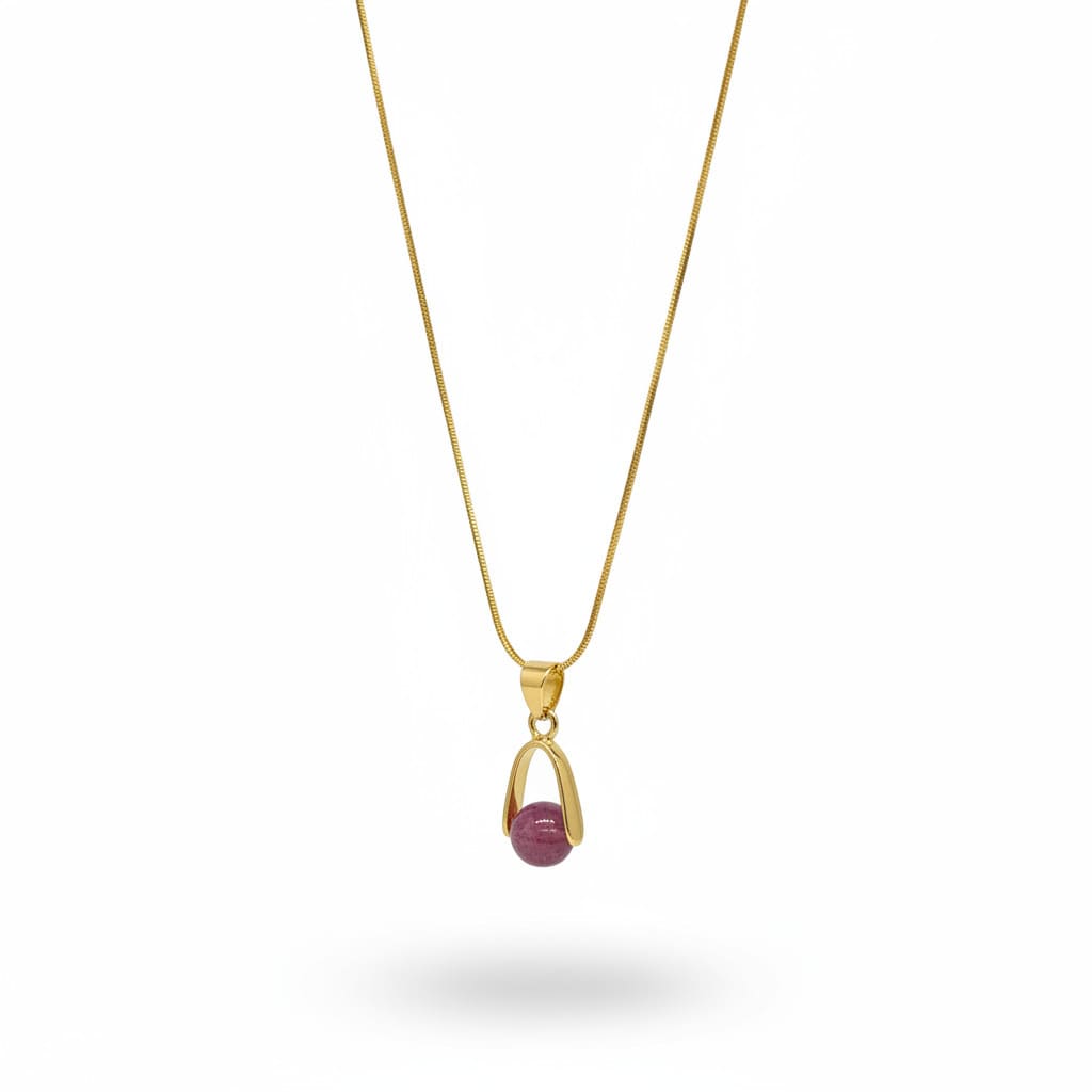 Collier création lépidolite