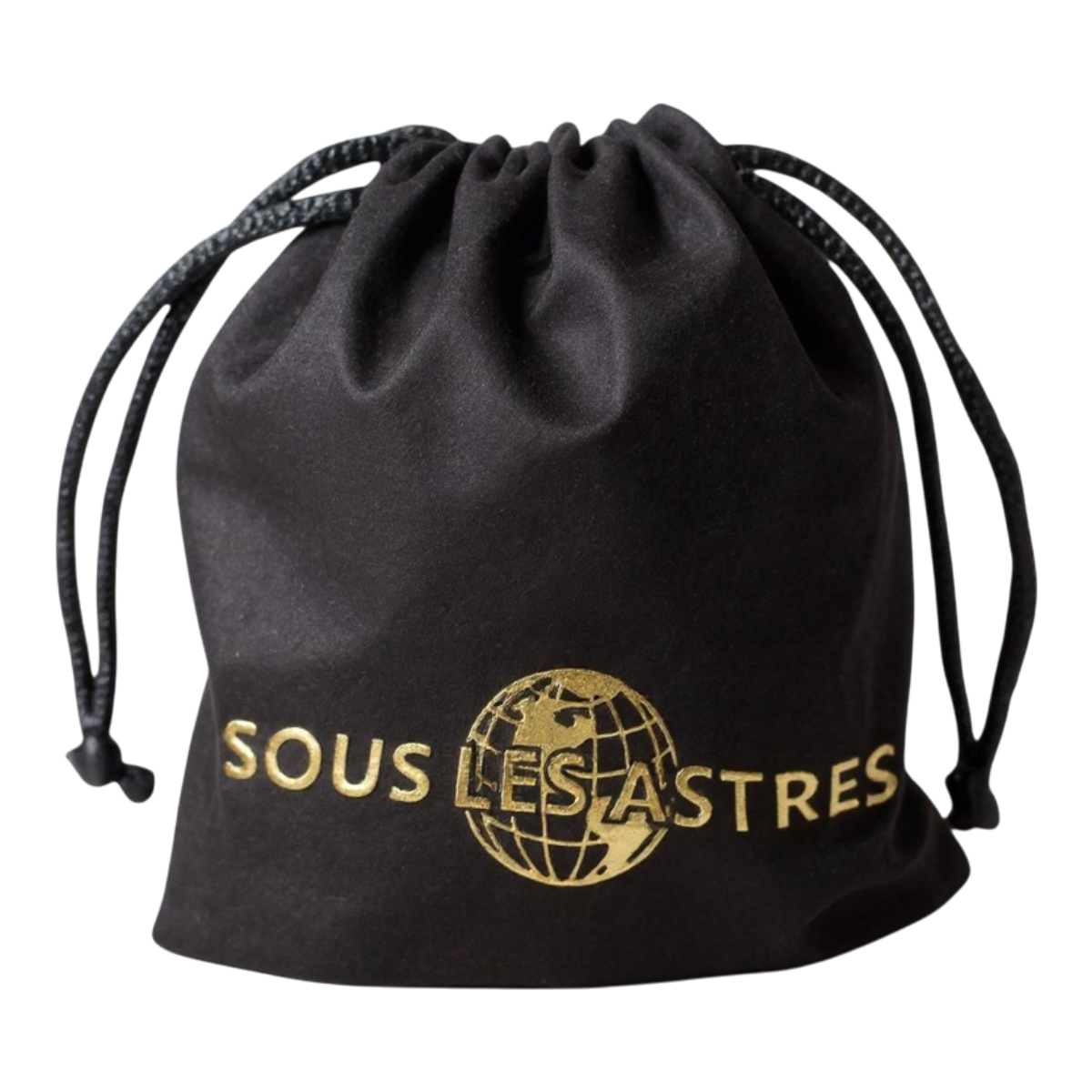 Pochette noire SousLesAstres au logo doré